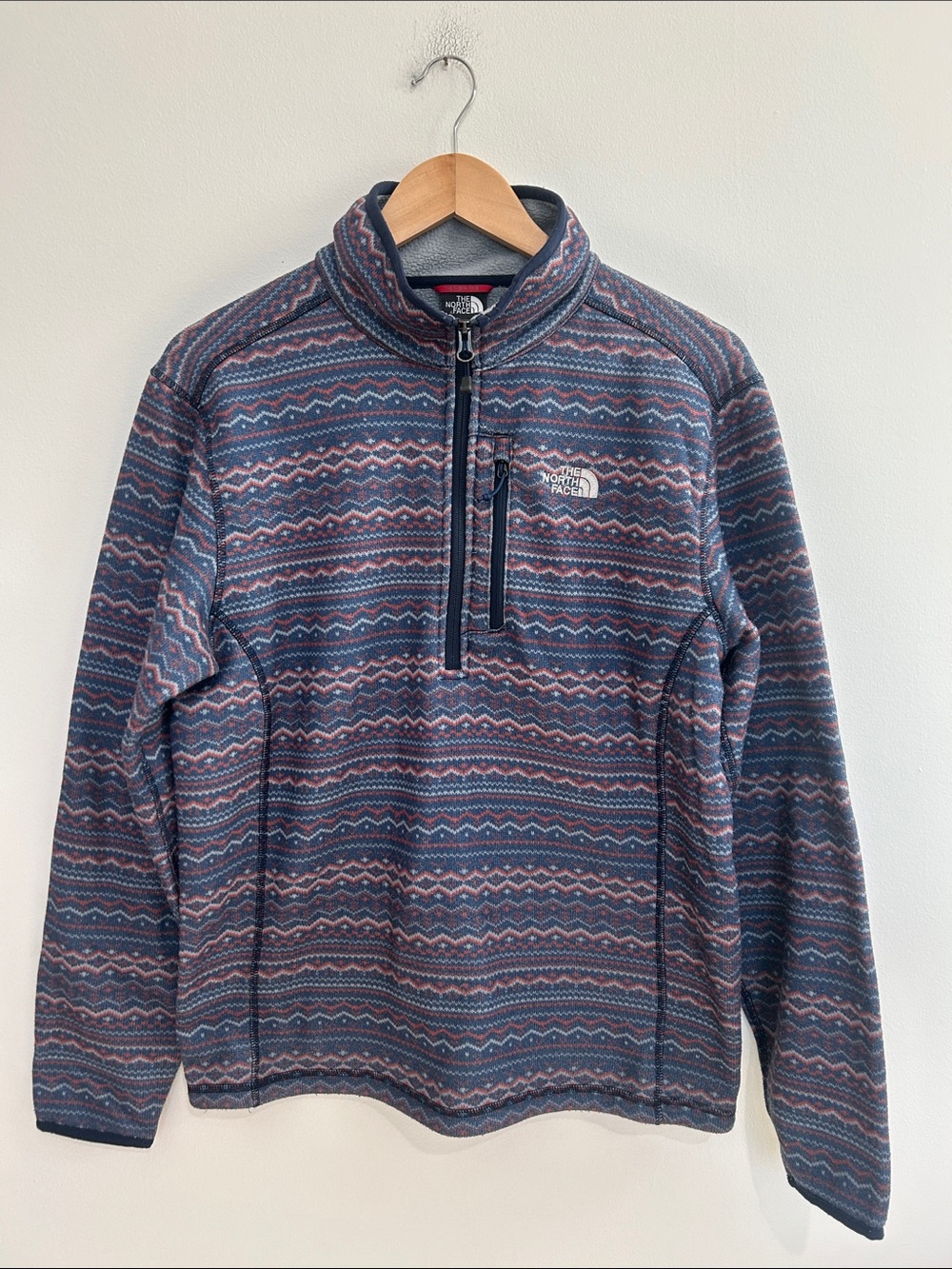 The North Face Men's Patterned 1/4 Zip Fleece Pullover Size Medium